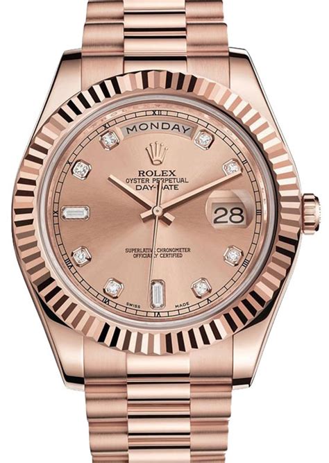 rolex president day-date ii men's 18k rose gold watch 218235|rolex day date 40 18 ct.